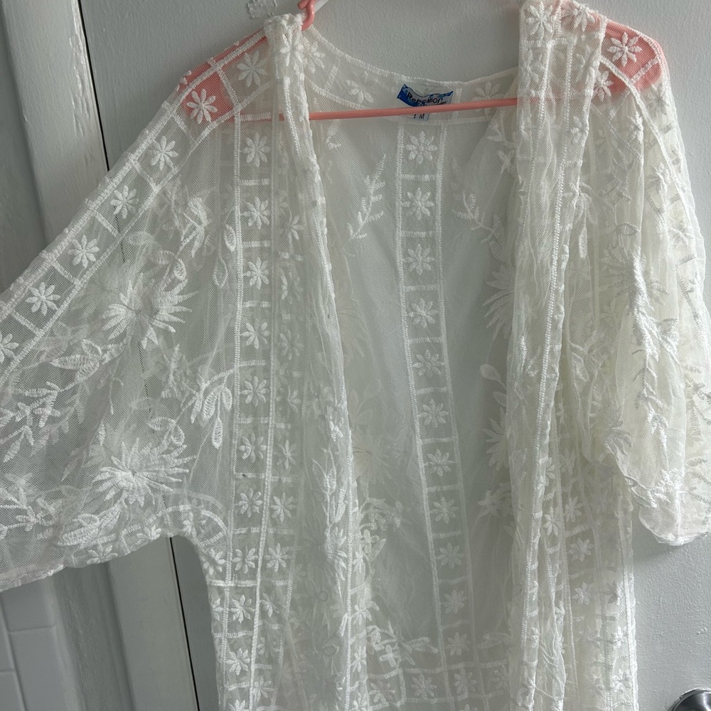 Lace Floral Kimono Cardigan